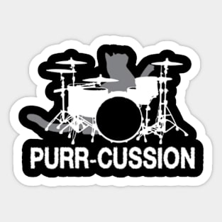 Purr cussion funny cat drummer gift Sticker